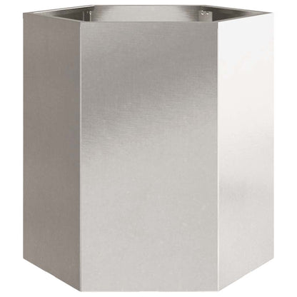 Vaso/floreira de jardim hexagonal 46x40x45 cm aço inoxidável