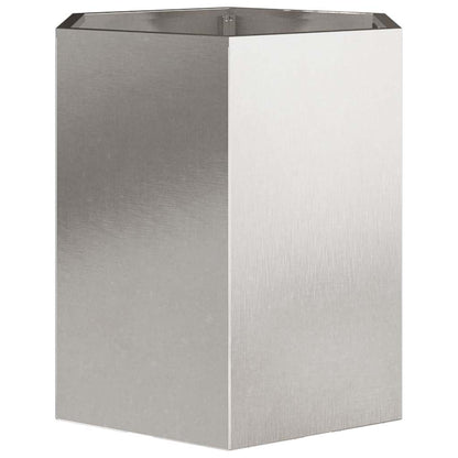 Vasos floreiras de jardim 2 pcs hexagonal 46x40x45 cm aço inox.