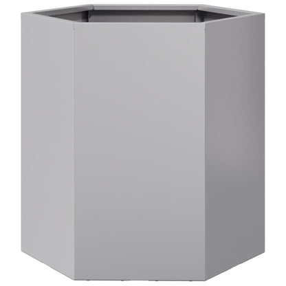 Vasos floreiras jardim 2 pcs hexagonal 46x40x45cm aço galvaniz.