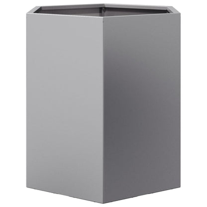 Vasos floreiras jardim 2 pcs hexagonal 46x40x45cm aço galvaniz.