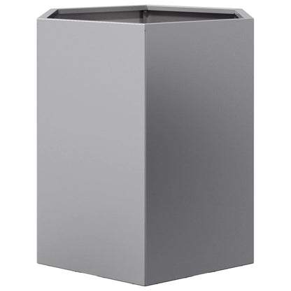 Vasos floreiras jardim 2 pcs hexagonal 46x40x45cm aço galvaniz.