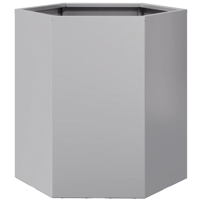 Vasos floreiras jardim 2 pcs hexagonal 46x40x45cm aço galvaniz.