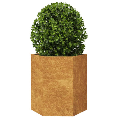 Vaso floreira de jardim hexagonal 46x40x45cm resistência ao aço