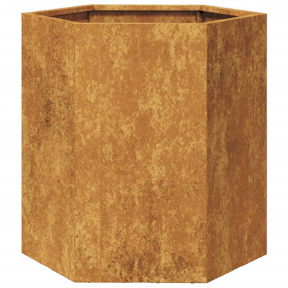 Vaso floreira de jardim hexagonal 46x40x45cm resistência ao aço