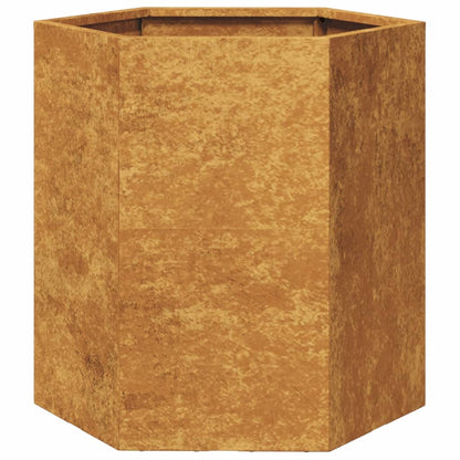 Vasos floreiras jardim hexagonal 46x40x45cm resistência ao aço
