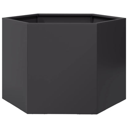 Vaso/floreira de jardim hexagonal 69x60x45 cm aço preto