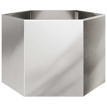 Vaso/floreira de jardim hexagonal 69x60x45 cm aço inoxidável