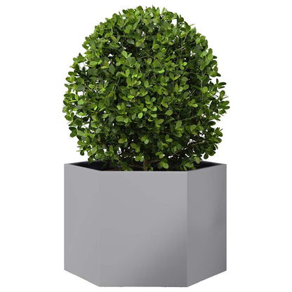 Vaso/floreira de jardim hexagonal 69x60x45 cm aço galvanizado