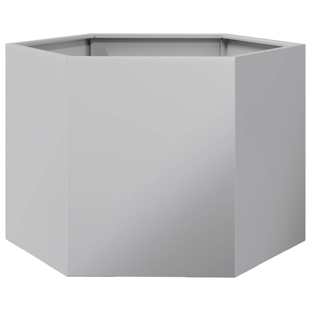 Vaso/floreira de jardim hexagonal 69x60x45 cm aço galvanizado