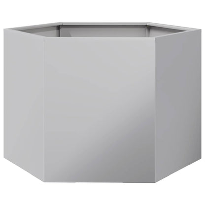 Vaso/floreira de jardim hexagonal 69x60x45 cm aço galvanizado