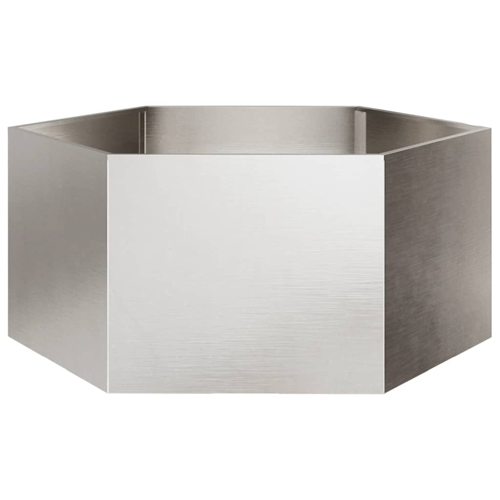Vaso/floreira de jardim hexagonal 104x90x45 cm aço inoxidável