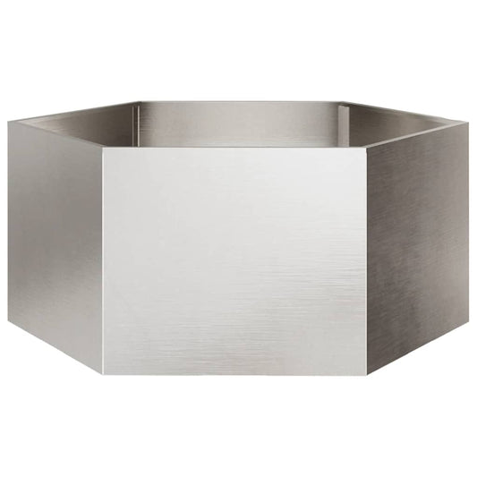 Vaso/floreira de jardim hexagonal 104x90x45 cm aço inoxidável
