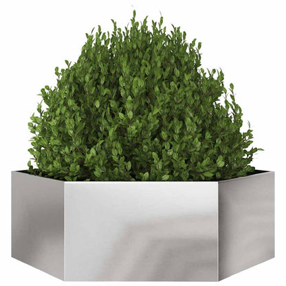 Vaso/floreira de jardim hexagonal 138x120x45 cm aço inoxidável