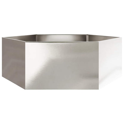 Vaso/floreira de jardim hexagonal 138x120x45 cm aço inoxidável