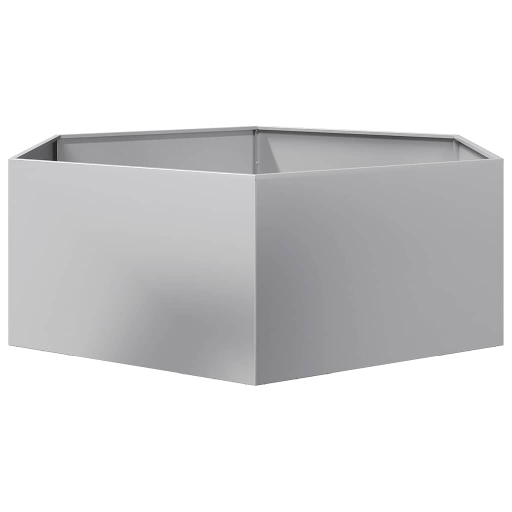 Vaso/floreira de jardim hexagonal 138x120x45 cm aço galvanizado