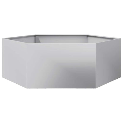Vaso/floreira de jardim hexagonal 138x120x45 cm aço galvanizado
