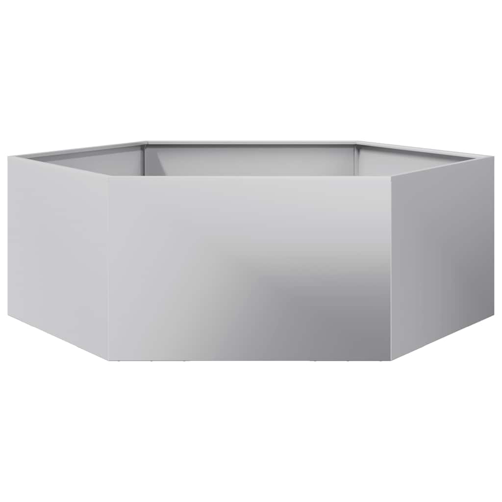 Vaso/floreira de jardim hexagonal 138x120x45 cm aço galvanizado