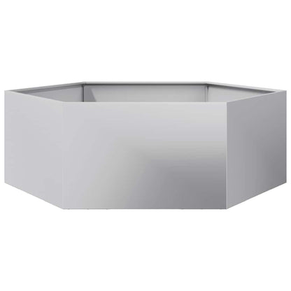 Vaso/floreira de jardim hexagonal 138x120x45 cm aço galvanizado