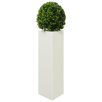 Vaso/floreira de jardim triangular 30x26x75 cm aço branco