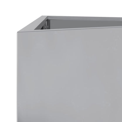 Vaso/floreira de jardim triangular 30x26x75 cm aço galvanizado