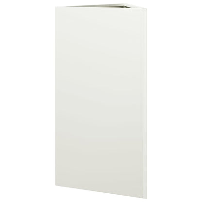 Vaso/floreira de jardim triangular 40x34,5x70 cm aço branco
