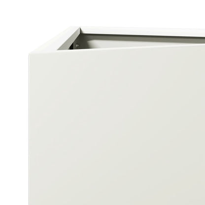 Vaso/floreira de jardim triangular 40x34,5x70 cm aço branco