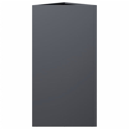 Vaso/floreira jardim triangular 2pcs 40x34,5x70cm aço antracite