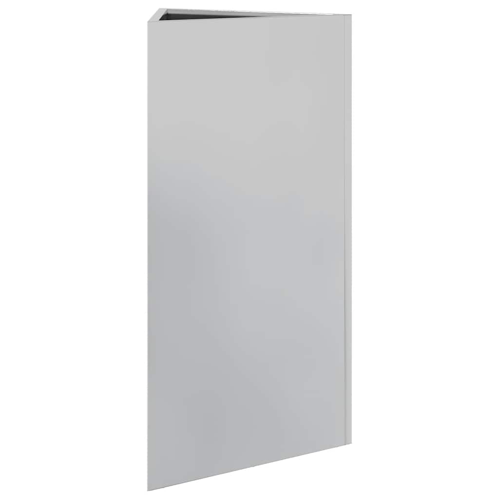 Vaso/floreira de jardim triangular 40x40x75 cm aço galvanizado