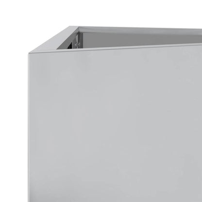 Vaso/floreira de jardim triangular 40x40x75 cm aço galvanizado