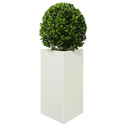 Vaso/floreira de jardim triangular 2 pcs 50x43x75 cm aço branco