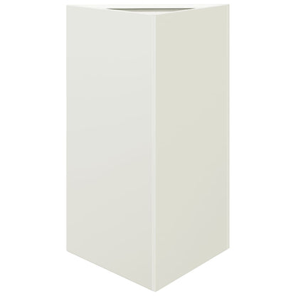 Vaso/floreira de jardim triangular 2 pcs 50x43x75 cm aço branco