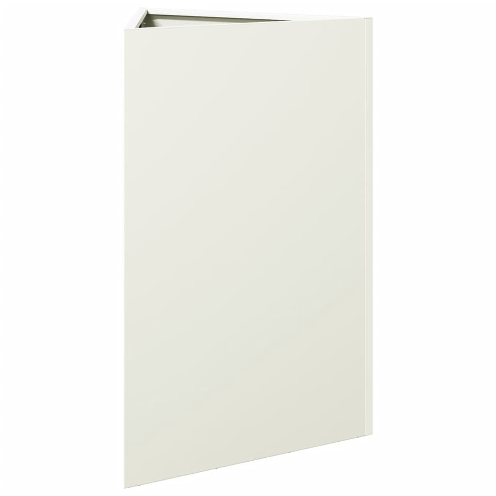 Vaso/floreira de jardim triangular 2 pcs 50x43x75 cm aço branco