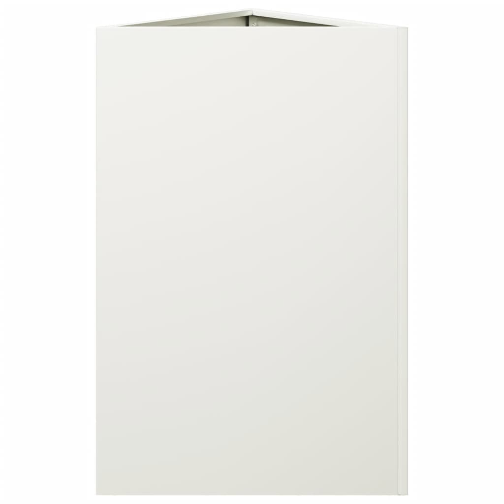 Vaso/floreira de jardim triangular 2 pcs 50x43x75 cm aço branco