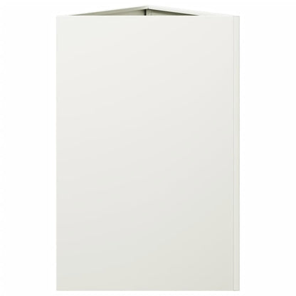Vaso/floreira de jardim triangular 2 pcs 50x43x75 cm aço branco