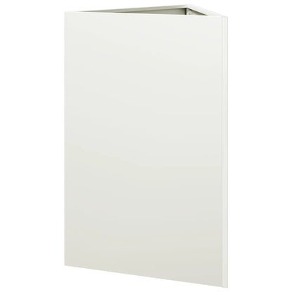 Vaso/floreira de jardim triangular 2 pcs 50x43x75 cm aço branco