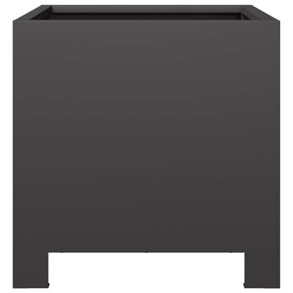 Vaso/floreira de jardim 2 pcs 30x30x30 cm aço preto