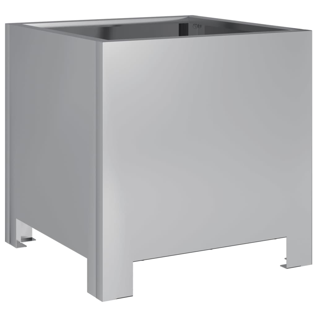 Vaso/floreira de jardim 2 pcs 30x30x30 cm aço galvanizado