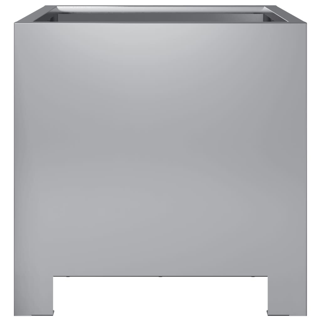 Vaso/floreira de jardim 2 pcs 30x30x30 cm aço galvanizado