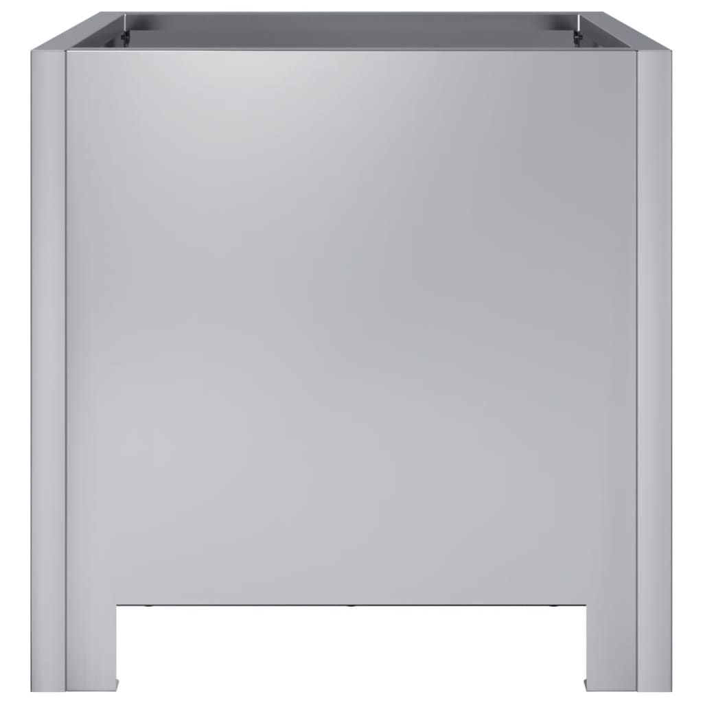 Vaso/floreira de jardim 2 pcs 30x30x30 cm aço galvanizado