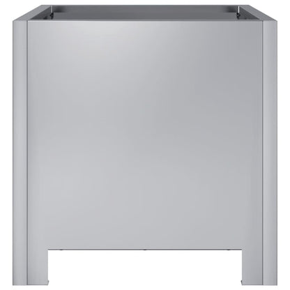 Vaso/floreira de jardim 2 pcs 30x30x30 cm aço galvanizado