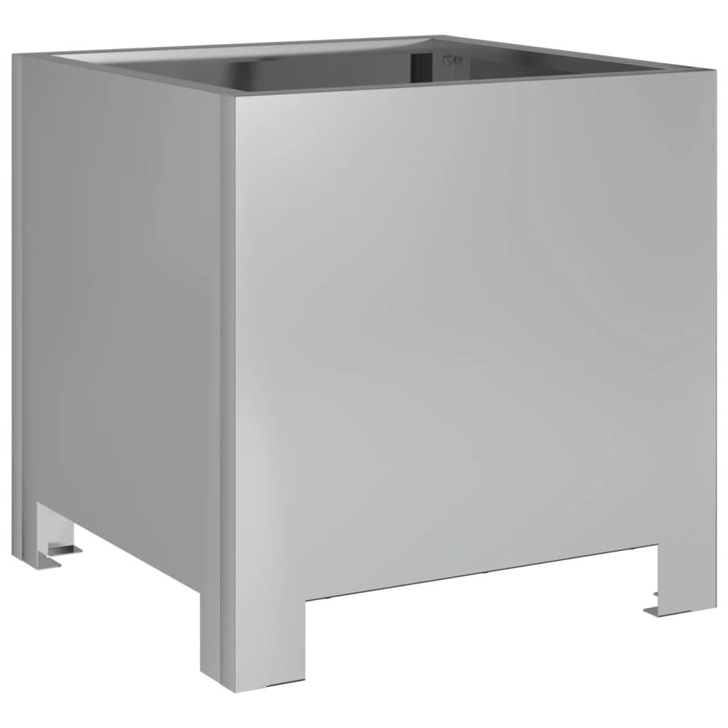 Vaso/floreira de jardim 2 pcs 30x30x30 cm aço galvanizado