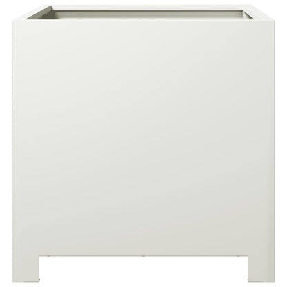 Vaso/floreira de jardim 2 pcs 40x40x40 cm aço branco