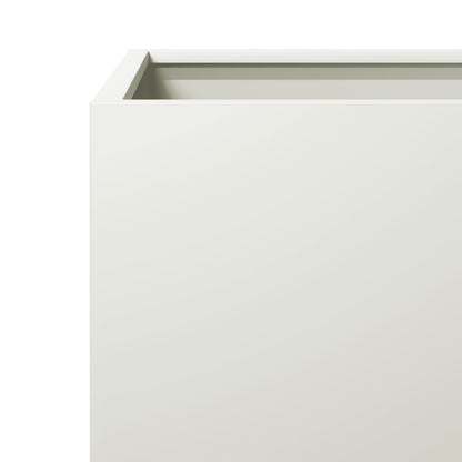 Vaso/floreira de jardim 2 pcs 40x40x40 cm aço branco