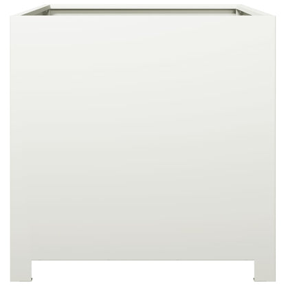 Vaso/floreira de jardim 50x50x50 cm aço branco