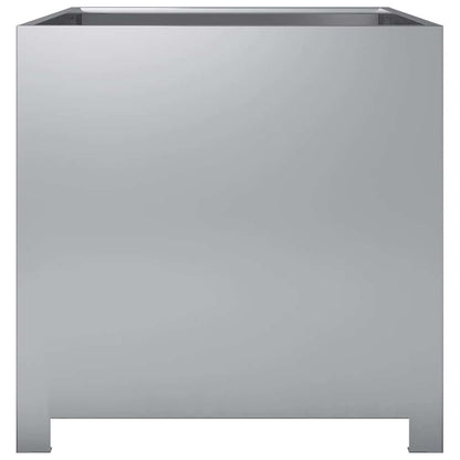 Vaso/floreira de jardim 50x50x50 cm aço galvanizado