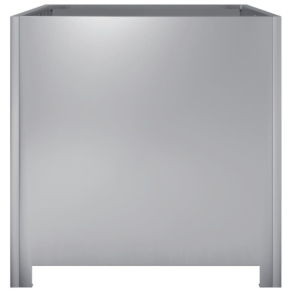 Vaso/floreira de jardim 50x50x50 cm aço galvanizado