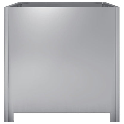 Vaso/floreira de jardim 50x50x50 cm aço galvanizado