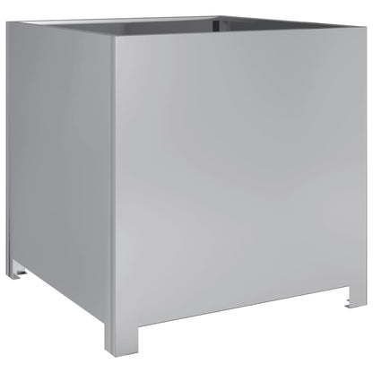 Vaso/floreira de jardim 50x50x50 cm aço galvanizado