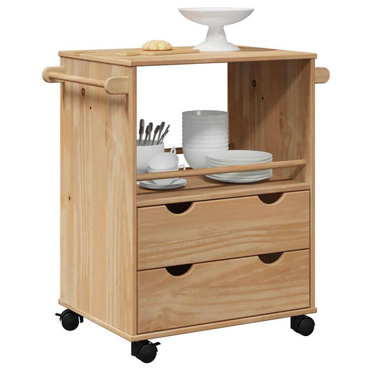 Carrinho de cozinha OTTA 59x45x80 cm madeira de pinho maciça