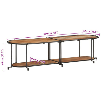 Móvel de TV de madeira de acácia maciça 160x42x40 cm